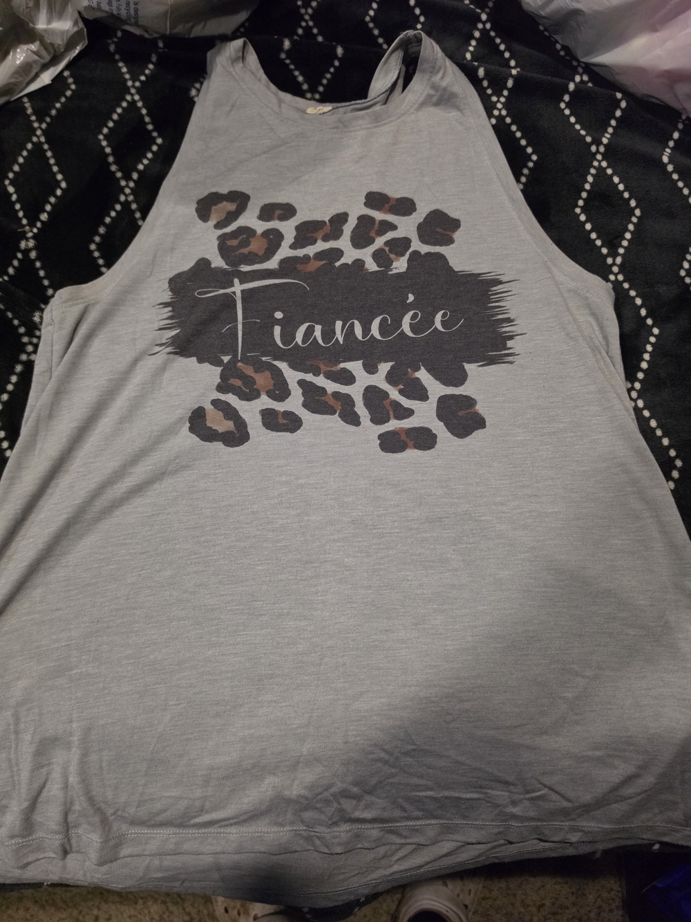 Fiancée Graphic Tank Top - Light Gray